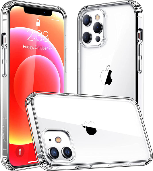 Sleek and Durable Clear Case for iPhone 12 & 12 Pro - Shockproof Protection with Crystal Embellishments