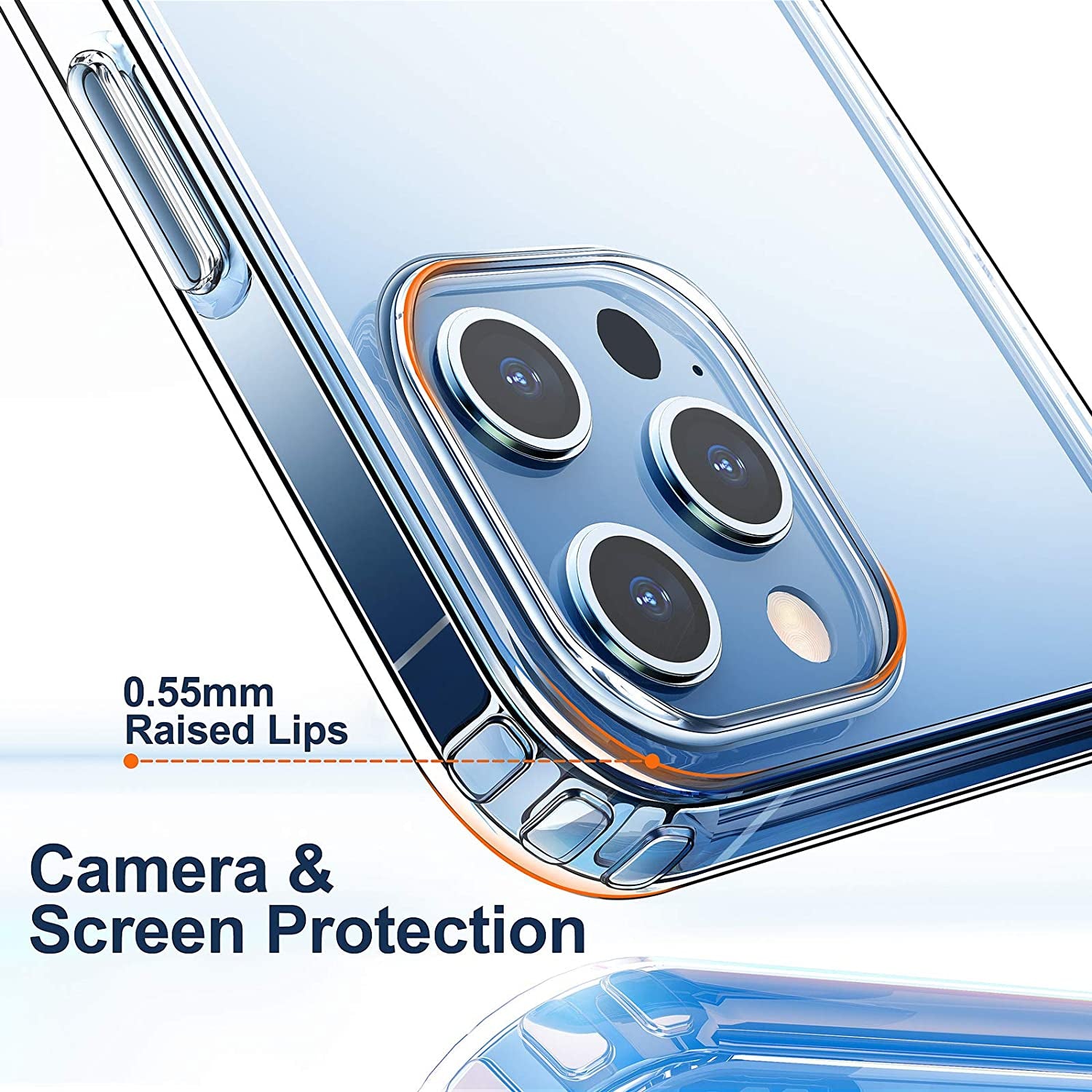 Sleek and Durable Clear Case for iPhone 12 & 12 Pro - Shockproof Protection with Crystal Embellishments