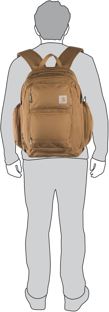 35L Triple-Compartment Backpack with Laptop Sleeve and Duravax Abrasion-Resistant Base in  Brown